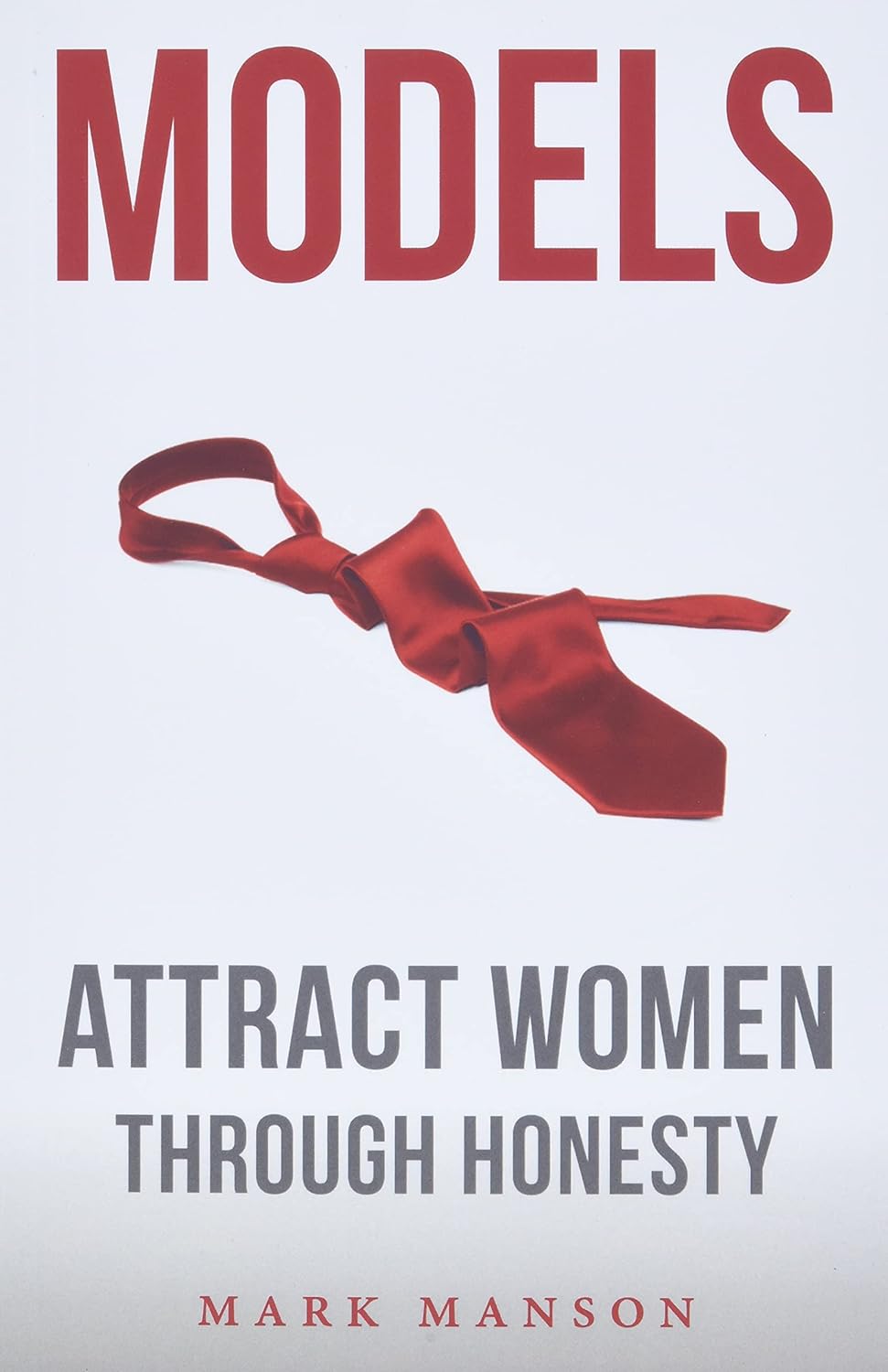 Book cover with a red tie and text about attracting women through honesty