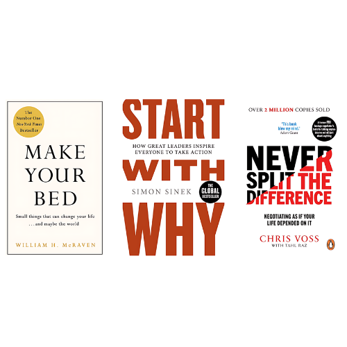 Make Your Bed + Start with Why + Never Split the Difference Combo