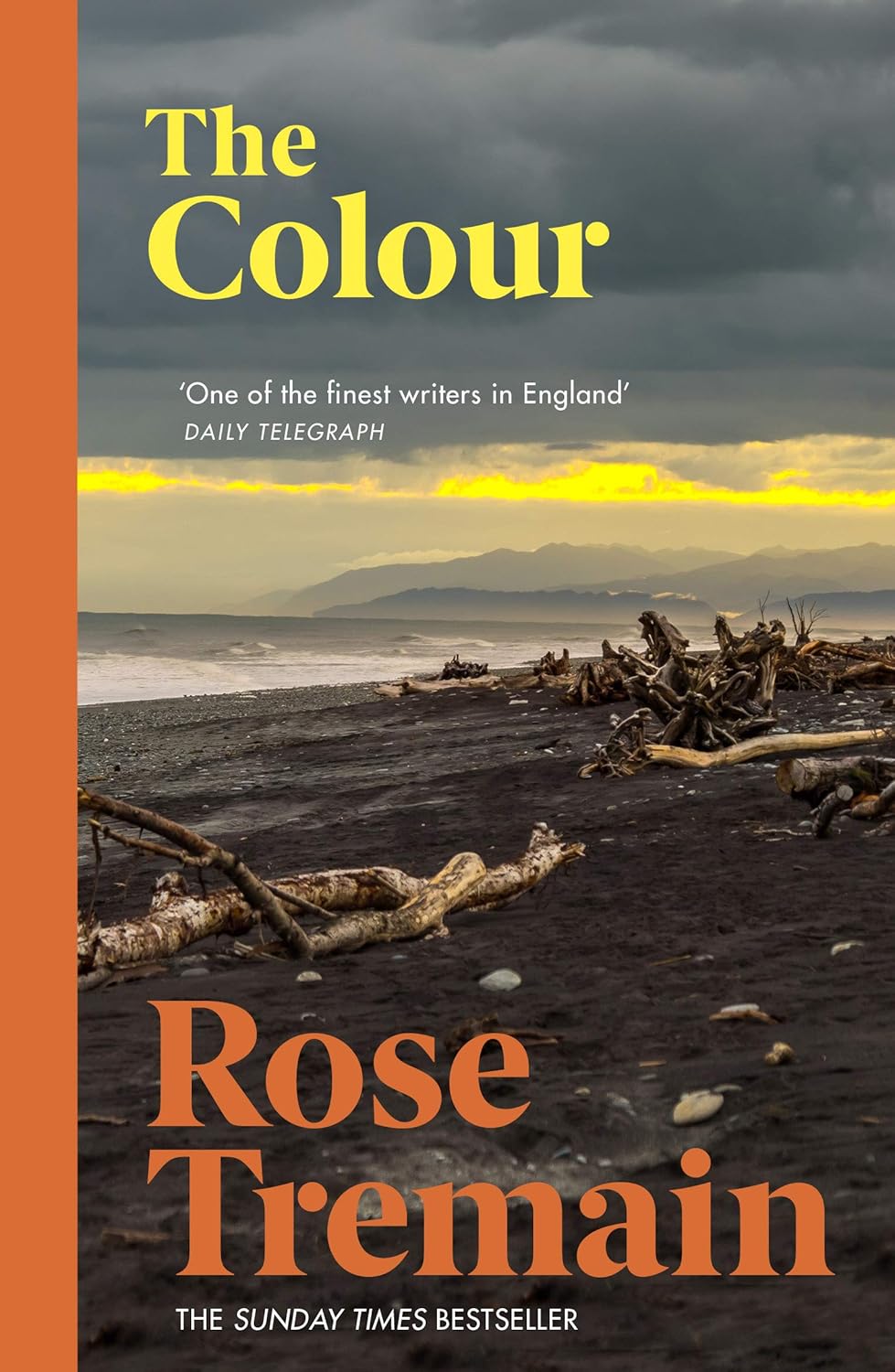 Book cover of 'The Colour' by Rose Tremain with a beach scene and dark sky.