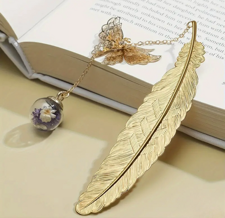 Metal Butterfly Feather Bookmark Birthday Gifts Stocking Stuffers Mothers Day Valentine's Day Teacher Appreciation Gifts For Women Readers Book Lover