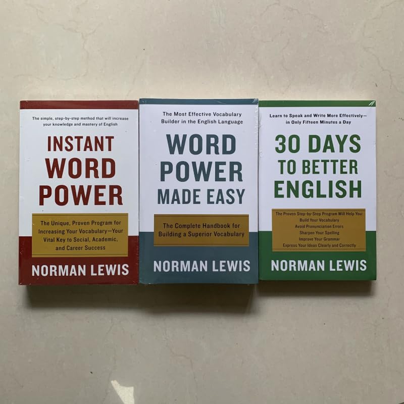 Word Power Made Easy / 30 Days To Better English / Instant Word Power By Norman Lewis Educational Learning English Book