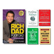 Collection of financial books with prominent titles and authors on a white background