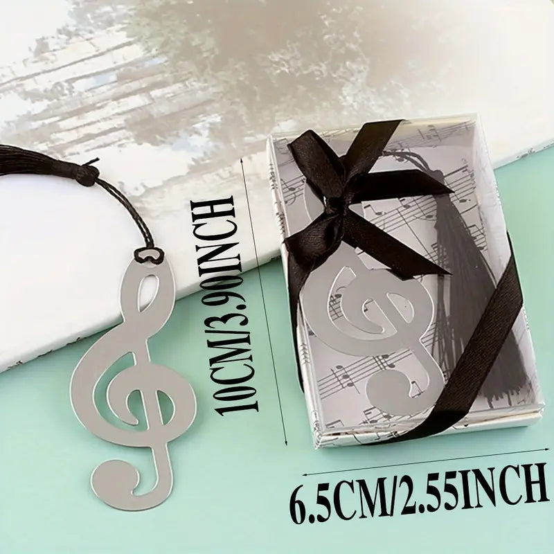 Creative Music Symbol Metal Tassel Bookmark