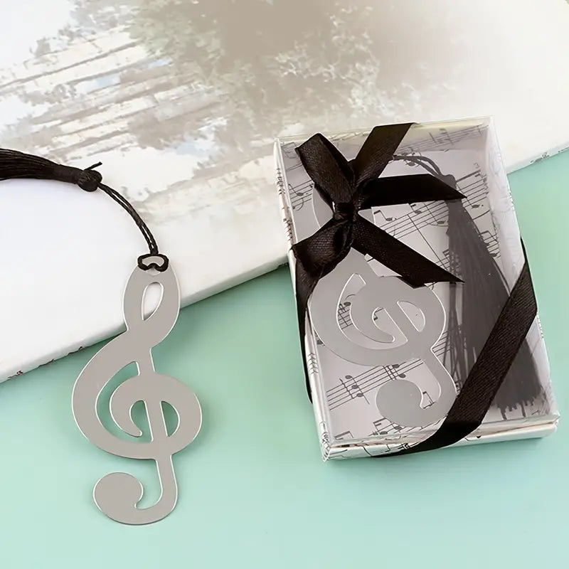 Creative Music Symbol Metal Tassel Bookmark