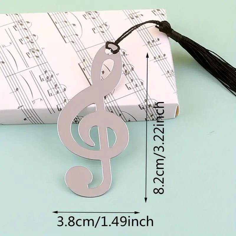 Creative Music Symbol Metal Tassel Bookmark