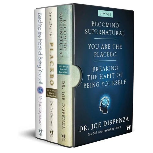 Box set of books by Dr. Joe Dispenza on a white background