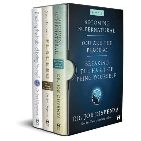 Box set of books by Dr. Joe Dispenza on a white background