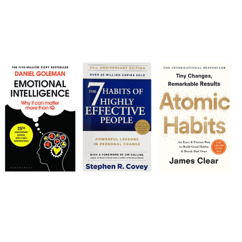 Emotional Intelligence + The 7 Habits of Highly Effective People + Atomic Habits Combo