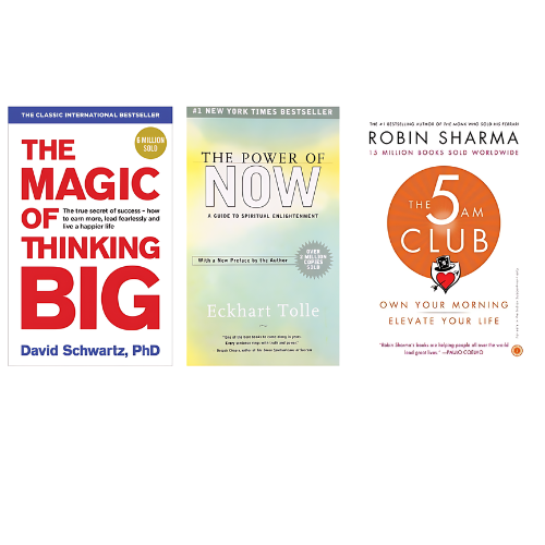 The Magic of Thinking Big + The Power Of Now + The 5 am Club Combo