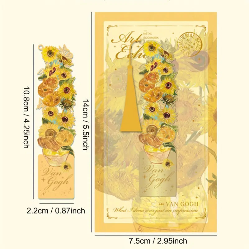 Vibrant Starry Sky Flower Bookmark