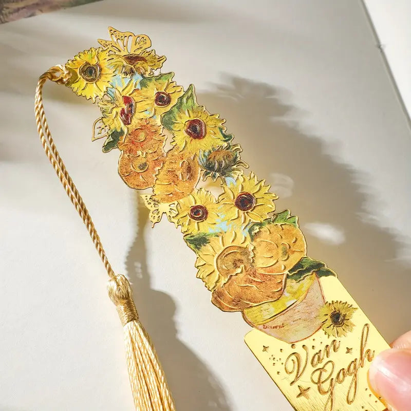 Vibrant Starry Sky Flower Bookmark