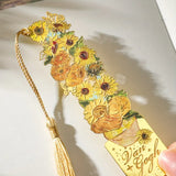 Vibrant Starry Sky Flower Bookmark