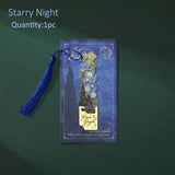 Vibrant Starry Sky Flower Bookmark