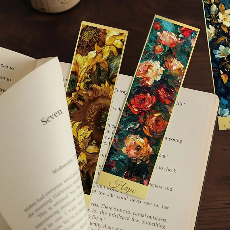 Vibrant Artistic Garden Oil Painting Bookmark (FREE)