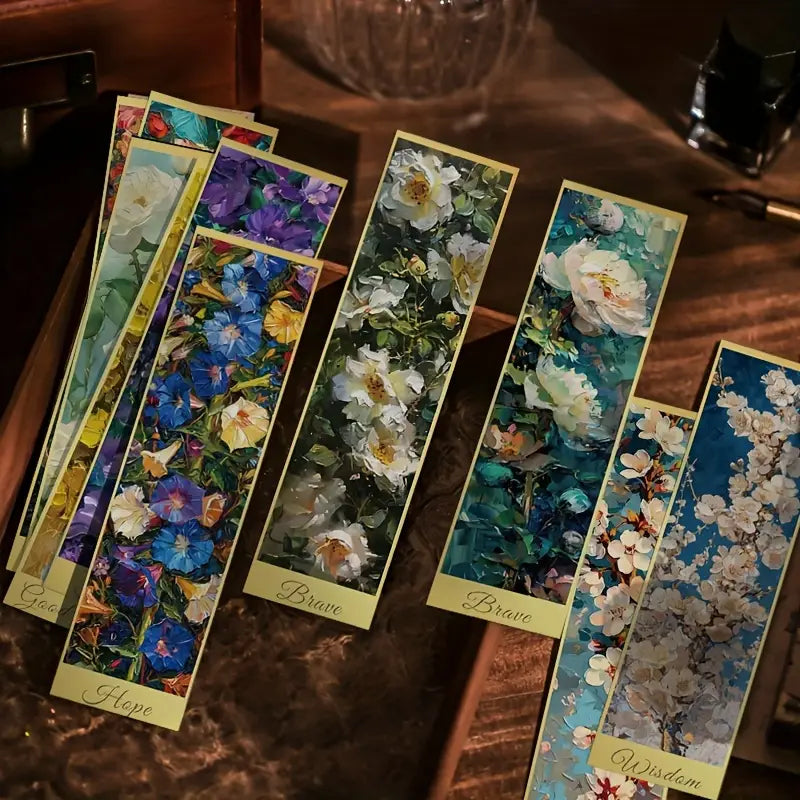 Vibrant Artistic Garden Oil Painting Bookmark (FREE)