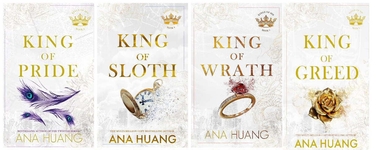 Ana Huang 4 Book Series set King of Wrath + Pride + Greed + Sloth